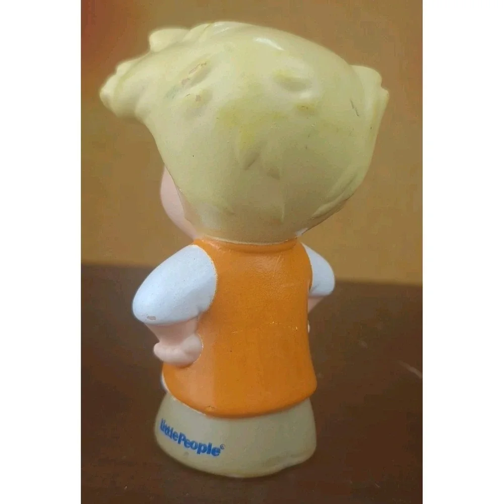 Fisher Price Little People Eddie Blonde Boy Orange Vest Airplane Passenger 2012